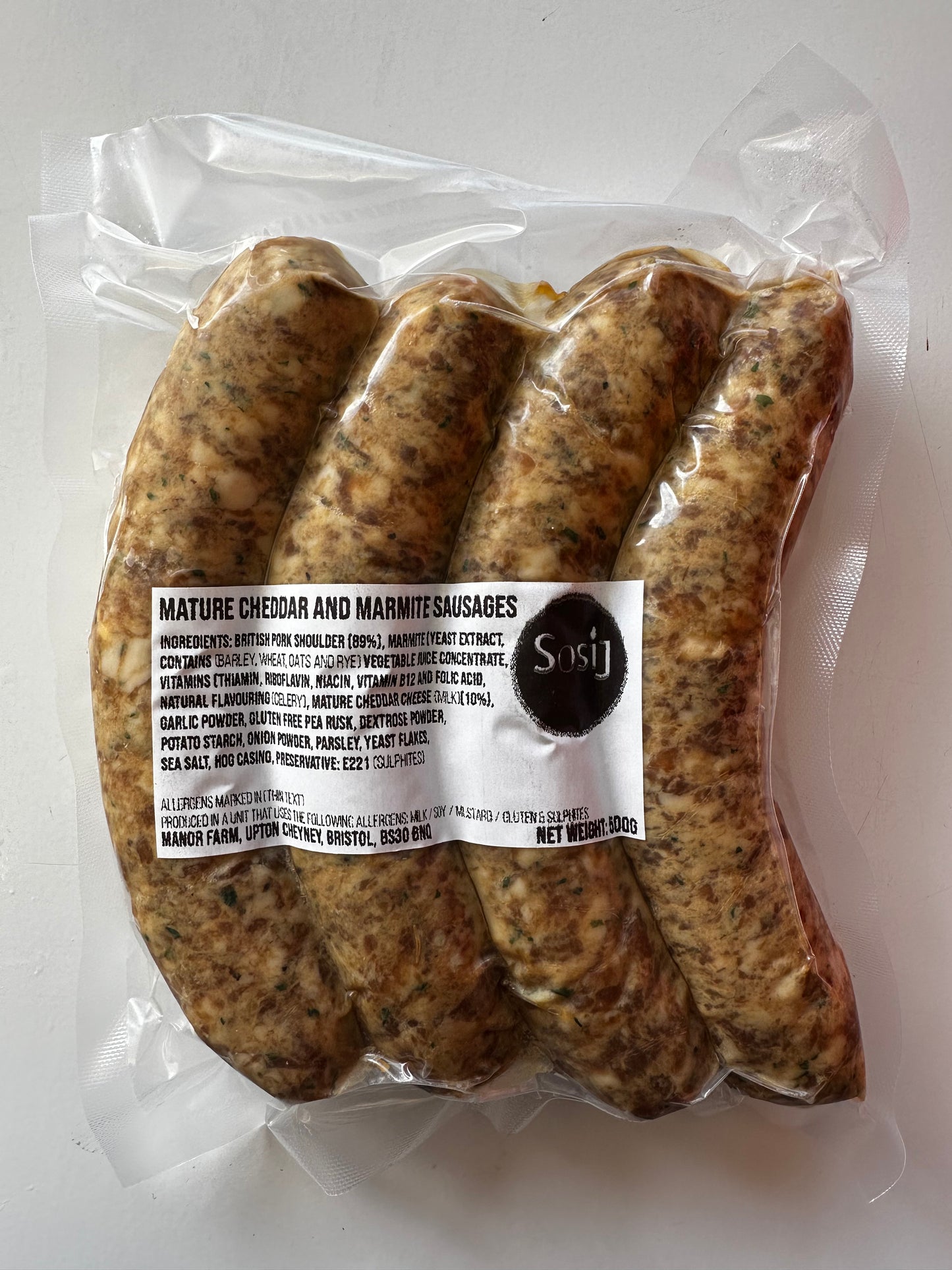 Aged Cheddar and Marmite Sausages